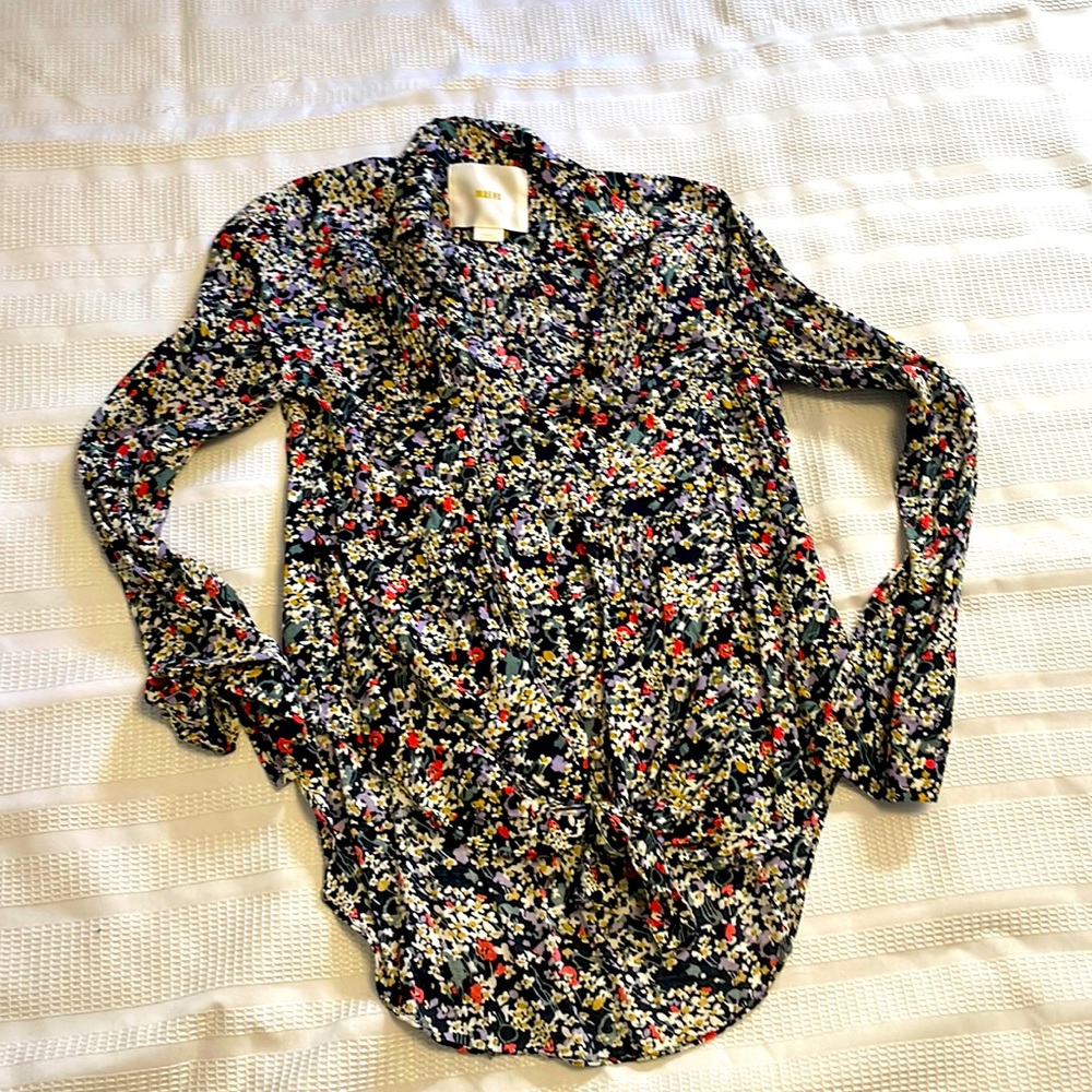 Floral half button down.